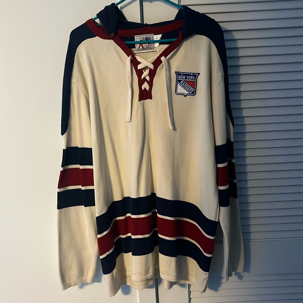 Lace pullover hoodie knit, New York rangers